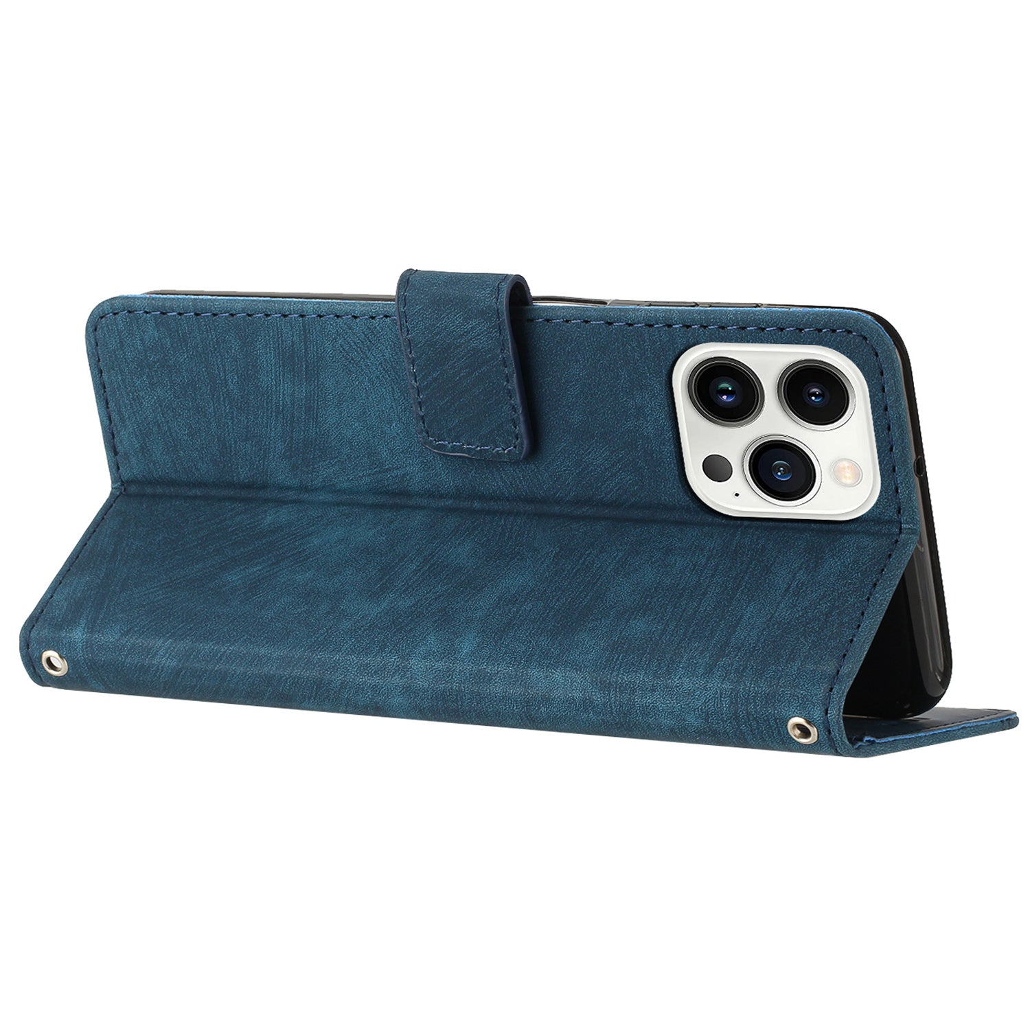 For iPhone 13 Pro 6.1 inch PU Leather Skin-touch Phone Case Lines Imprinted Wallet Stand Flip Cover For iPhone 13 Pro 6.1 inch PU Leather Skin-touch Phone Case Lines Imprinted Wallet Stand Flip Cover